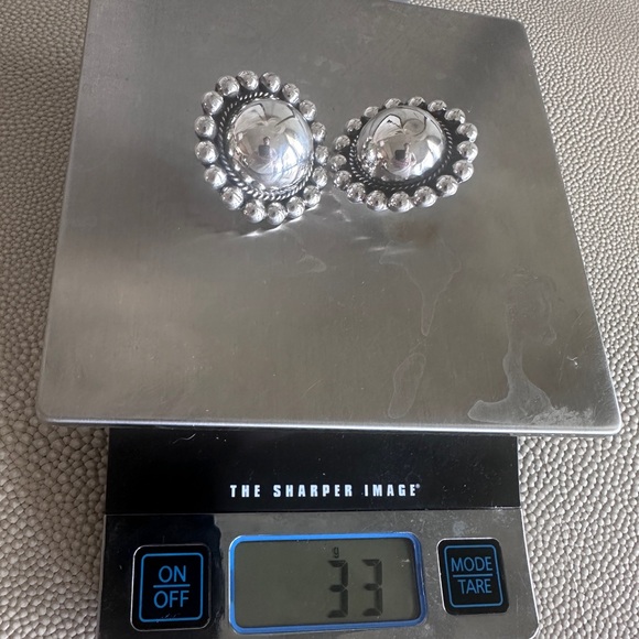 Large Sterling Silver Earrings - Picture 3 of 4